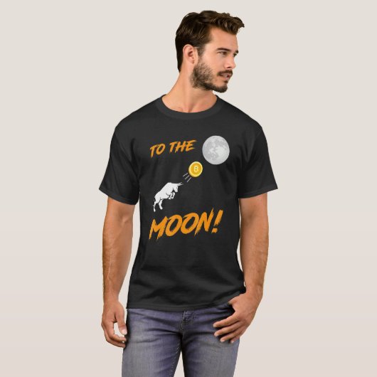 Bitcoin BTC naar de Moon Bull Cryptocurrency Hold T-shirt (Voorkant volledig)