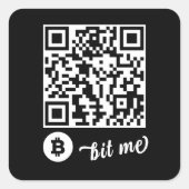 Bitcoin (BTC) Wallet QR Code Sticker - Vierkant (Voorkant)