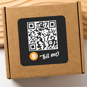 Bitcoin (BTC) Wallet QR Code Sticker - Vierkant