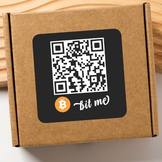 Bitcoin (BTC) Wallet QR Code Sticker - Vierkant