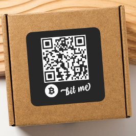 Bitcoin (BTC) Wallet QR Code Sticker - Vierkant