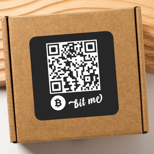 Bitcoin (BTC) Wallet QR Code Sticker - Vierkant
