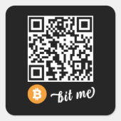 Bitcoin (BTC) Wallet QR Code Sticker - Vierkant (Voorkant)