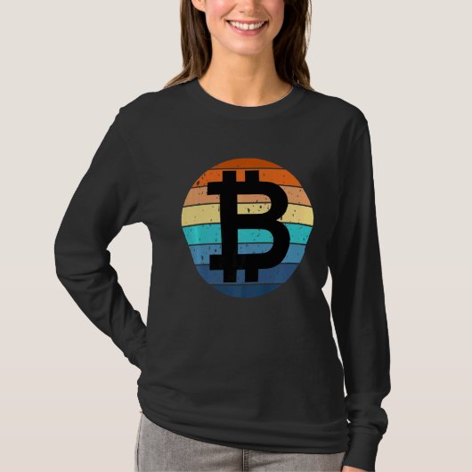 Bitcoin BTC Zonsondergang Crypto Meme Houd Cryptoc T-shirt (Voorkant)