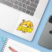 Bitcoin Bull run - BTC Crypto Sticker (Laptop met iPhone)