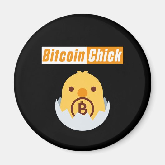Bitcoin Chick Crypto BTC Cryptocurrency Miner Gift Magneet (Voorkant)