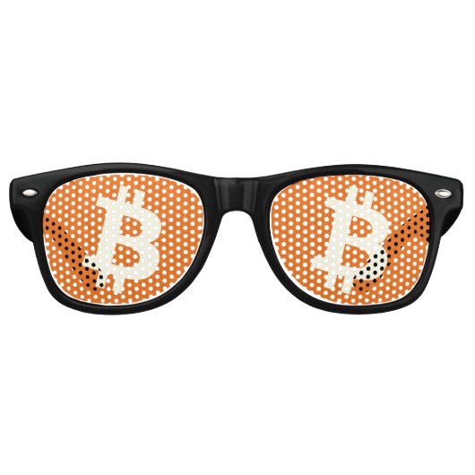 Bitcoin Classic Oranje (Neuron) Retro Zonnebril (Voorkant)
