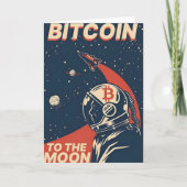 Bitcoin-Crypto Astronaut naar de maan Bedankkaart (Voorkant)