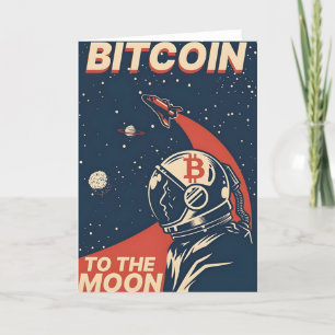 Bitcoin-Crypto Astronaut naar de maan Bedankkaart
