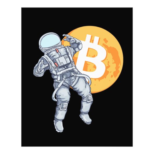 BITCOIN -Crypto astronaut- naar de maan Foto Afdruk (Voorkant)