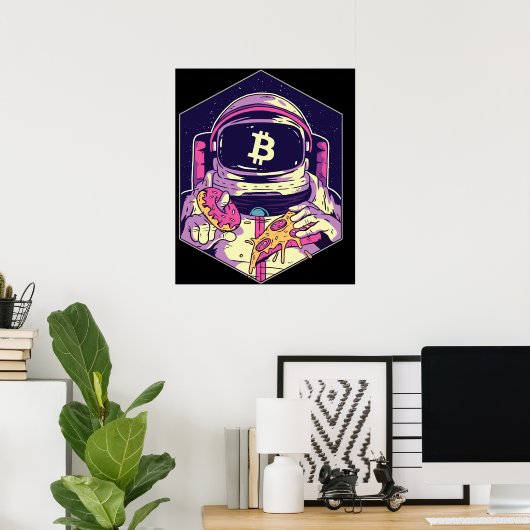 BITCOIN-Crypto Astronaut Poster (Thuiskantoor)
