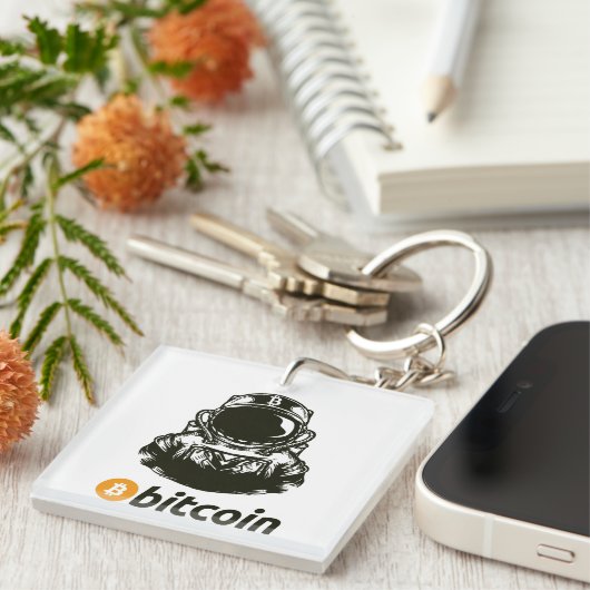 BITCOIN-Crypto Astronaut - QR-code Sleutelhanger (Voorkant Rechts)