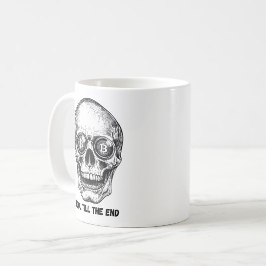 Bitcoin Crypto-bezit tot het einde van de schedel Koffiemok (Voorkant links)