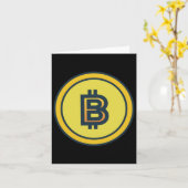 Bitcoin Crypto Design Sticker Kaart (Gele Bloem)
