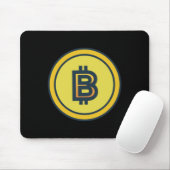 Bitcoin Crypto Design Sticker Muismat (Met muis)