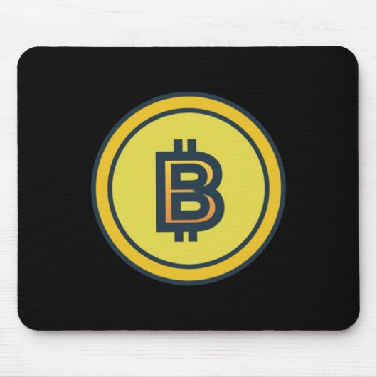 Bitcoin Crypto Design Sticker Muismat (Voorkant)