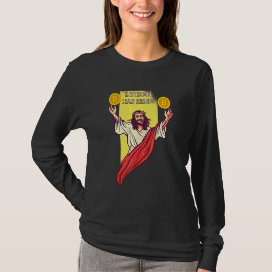 Bitcoin Crypto Is Gestegen   Cryptocurrency Jezus T-shirt (Voorkant)