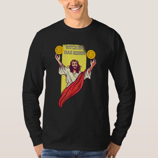 Bitcoin Crypto Is Gestegen   Cryptocurrency Jezus T-shirt (Voorkant)