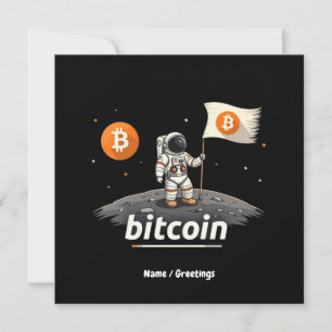 Bitcoin Crypto Moon Astronaut Ontwerp BTC Kaart