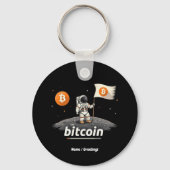 Bitcoin Crypto Moon Astronaut Ontwerp BTC Sleutelhanger (Voorkant)