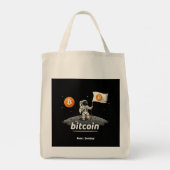 Bitcoin Crypto Moon Astronaut Ontwerp BTC Tote Bag (Achterkant)