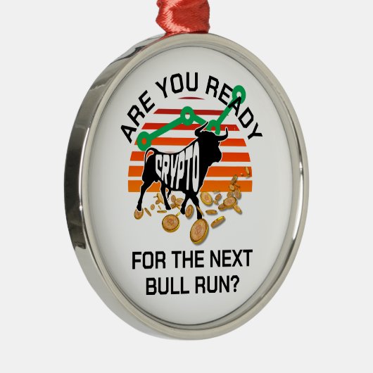 Bitcoin CRYPTOcurrency BULL RUN Metalen Ornament (Rechts)