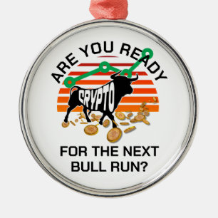 Bitcoin CRYPTOcurrency BULL RUN Metalen Ornament