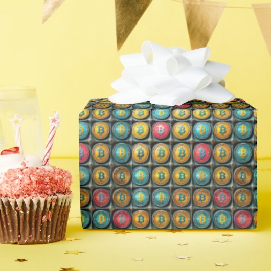 Bitcoin Cryptocurrency Collectie Gift Wrap Cadeaupapier (Verjaardagsfeest)