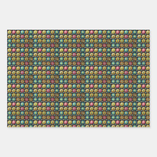 Bitcoin Cryptocurrency Collectie Gift Wrap Inpakpapier Vel (Voorkant 3)