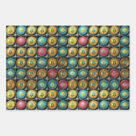 Bitcoin Cryptocurrency Collectie Gift Wrap Inpakpapier Vel
