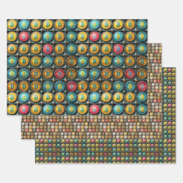 Bitcoin Cryptocurrency Collectie Gift Wrap Inpakpapier Vel