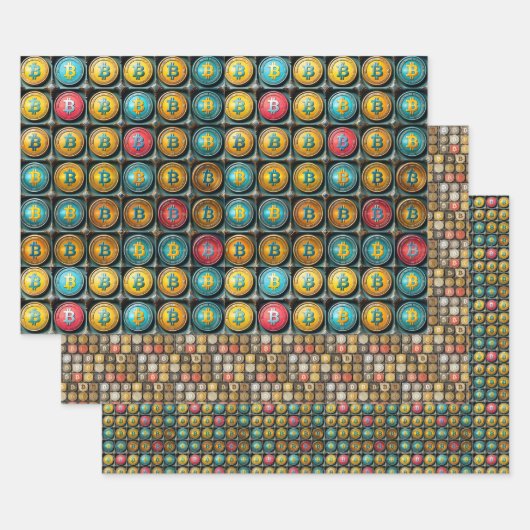 Bitcoin Cryptocurrency Collectie Gift Wrap Inpakpapier Vel (Set)