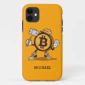 Bitcoin Cryptocurrency Grappige Cartoon Gepersonal Case-Mate iPhone Case (Achterkant)