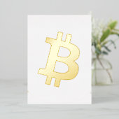 Bitcoin Cryptovaluta Logo Folie Uitnodiging (Staand Voorkant)
