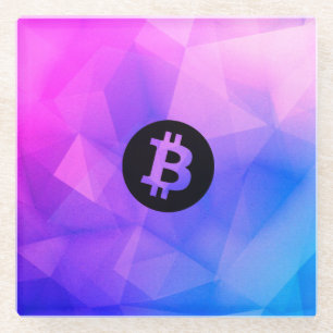 Bitcoin Crystal Glazen Onderzetter