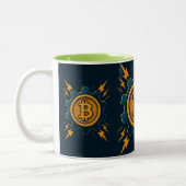 Bitcoin Cup - Modern Crypto-enthousiastelingsgesch Tweekleurige Koffiemok (Links)