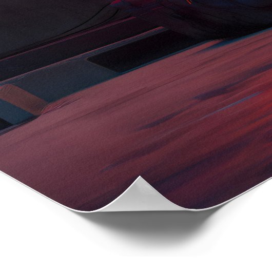 Bitcoin Cyber City Neon Symbool Poster (Hoek)