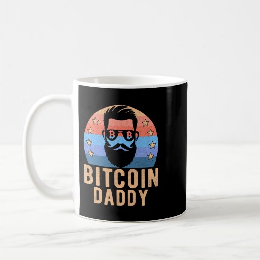 Bitcoin Daddy  Papa BTC Crypto Mannen Gezegde 2 Koffiemok (Links)