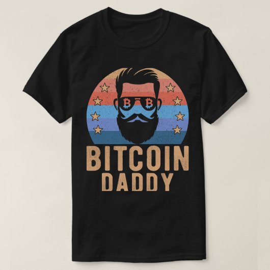 Bitcoin Daddy Papa BTC Crypto Mannen Gezegde 2 T-shirt (Design voorkant)