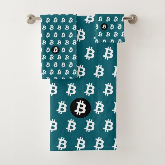 Bitcoin Dark Teal Bad Handdoek (Insitu)
