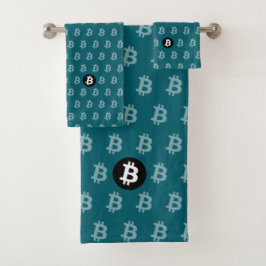 Bitcoin Dark Teal (Style 2) Bad Handdoek