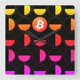 Bitcoin Designer Vierkante Klok