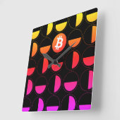 Bitcoin Designer Vierkante Klok (Hoek)
