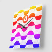Bitcoin Designer Vierkante Klok (Hoek)