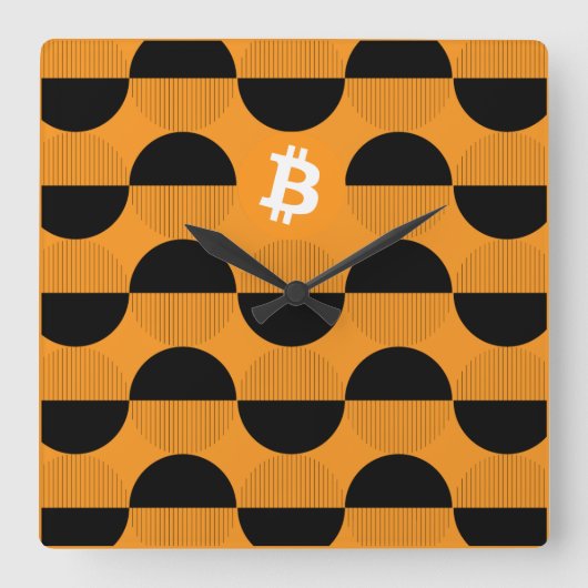 Bitcoin Designer Watch Vierkante Klok (Voorkant)