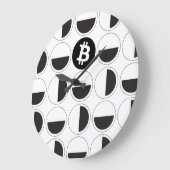 Bitcoin Designer Zwart-wit Grote Klok (Hoek)