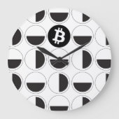 Bitcoin Designer Zwart-wit Grote Klok (Voorkant)