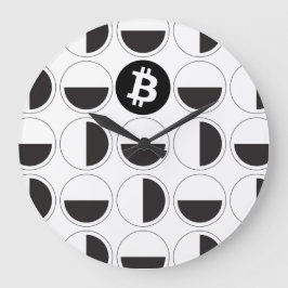 Bitcoin Designer Zwart-wit Grote Klok