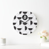 Bitcoin Designer Zwart-wit Grote Klok (Huis)