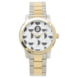 Bitcoin Designer Zwart-wit Horloge